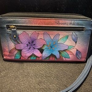 Anuschka Hand Painted and Signed Wristlet Organizer